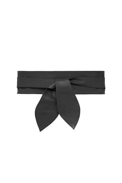 Obi Leather Belt - Black-Perri Cutten