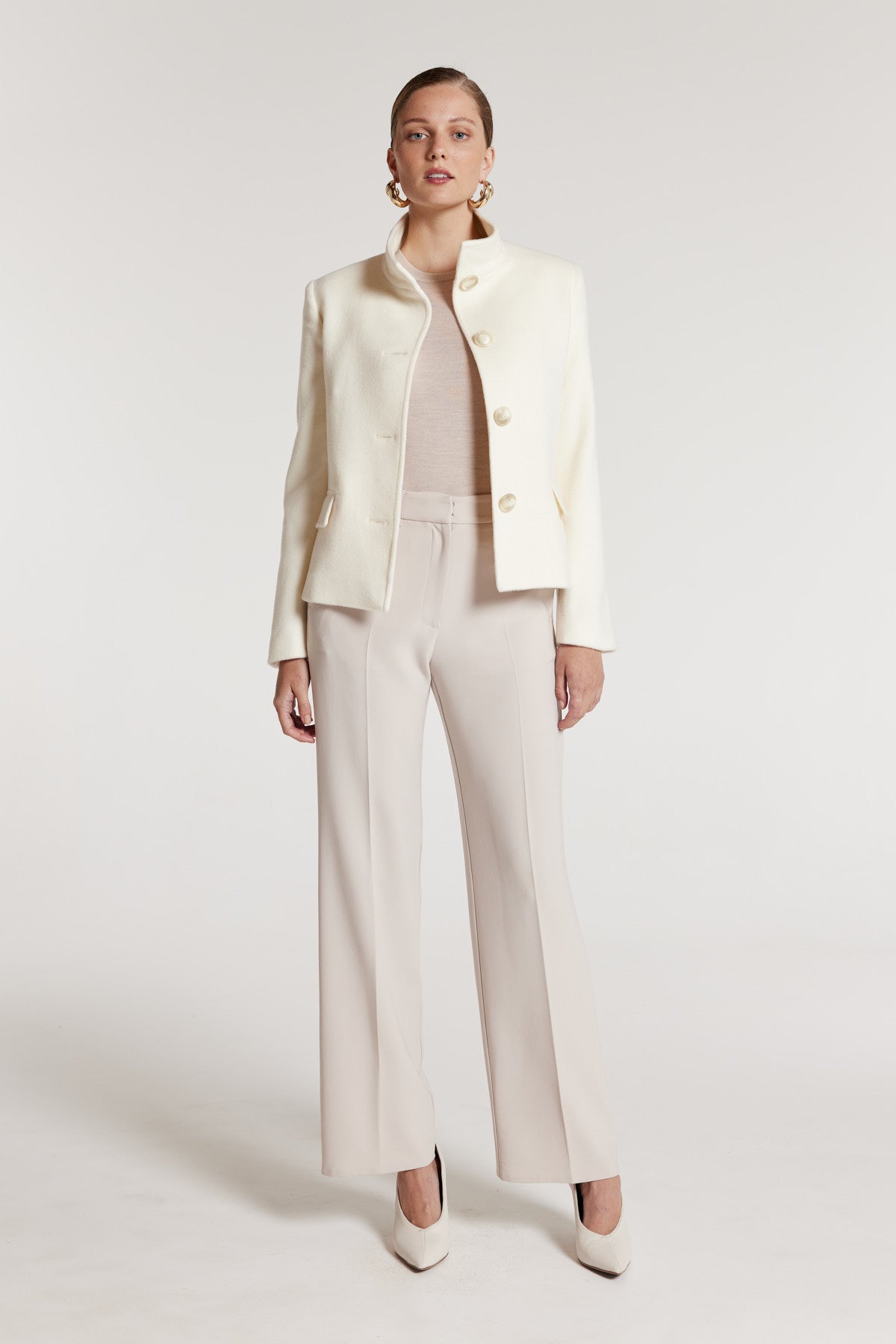 Aspen Wool Coat - Winter White-Perri Cutten