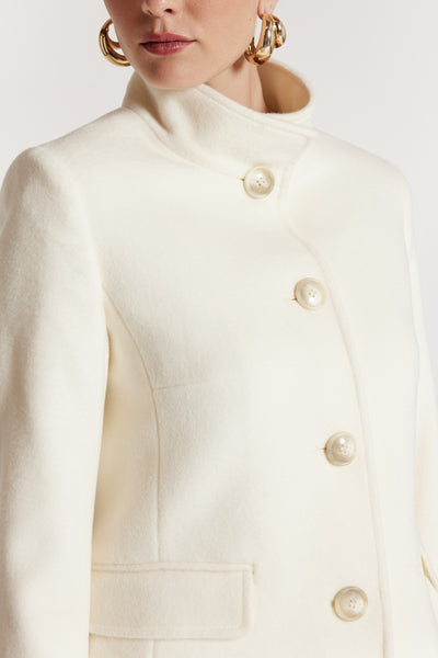Aspen Wool Coat - Winter White-Perri Cutten
