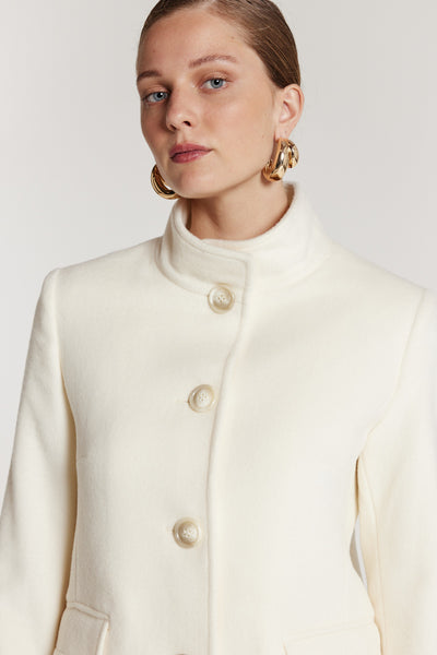 Aspen Wool Coat - Winter White-Perri Cutten