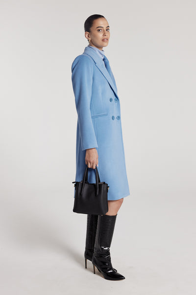 Albert Wool Coat - Sky Blue-Perri Cutten