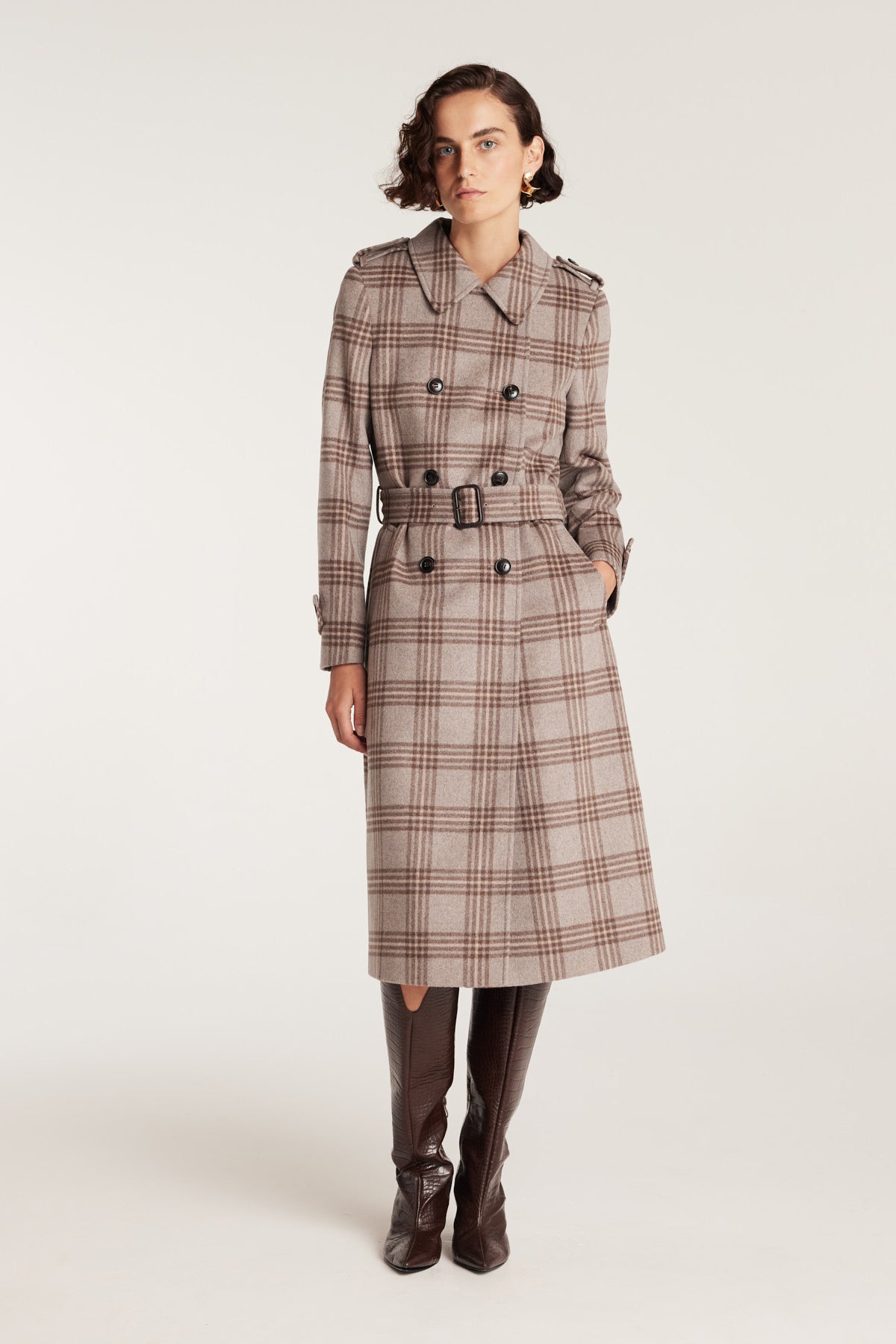 Max Wool Trench - Check-Perri Cutten