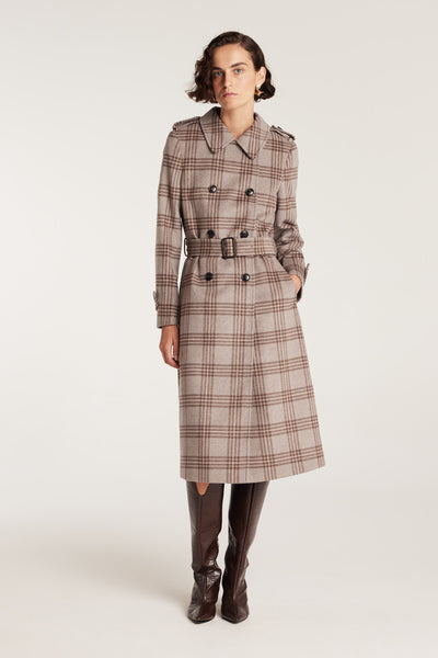 Max Wool Trench - Check-Perri Cutten
