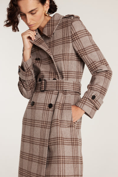 Max Wool Trench - Check-Perri Cutten