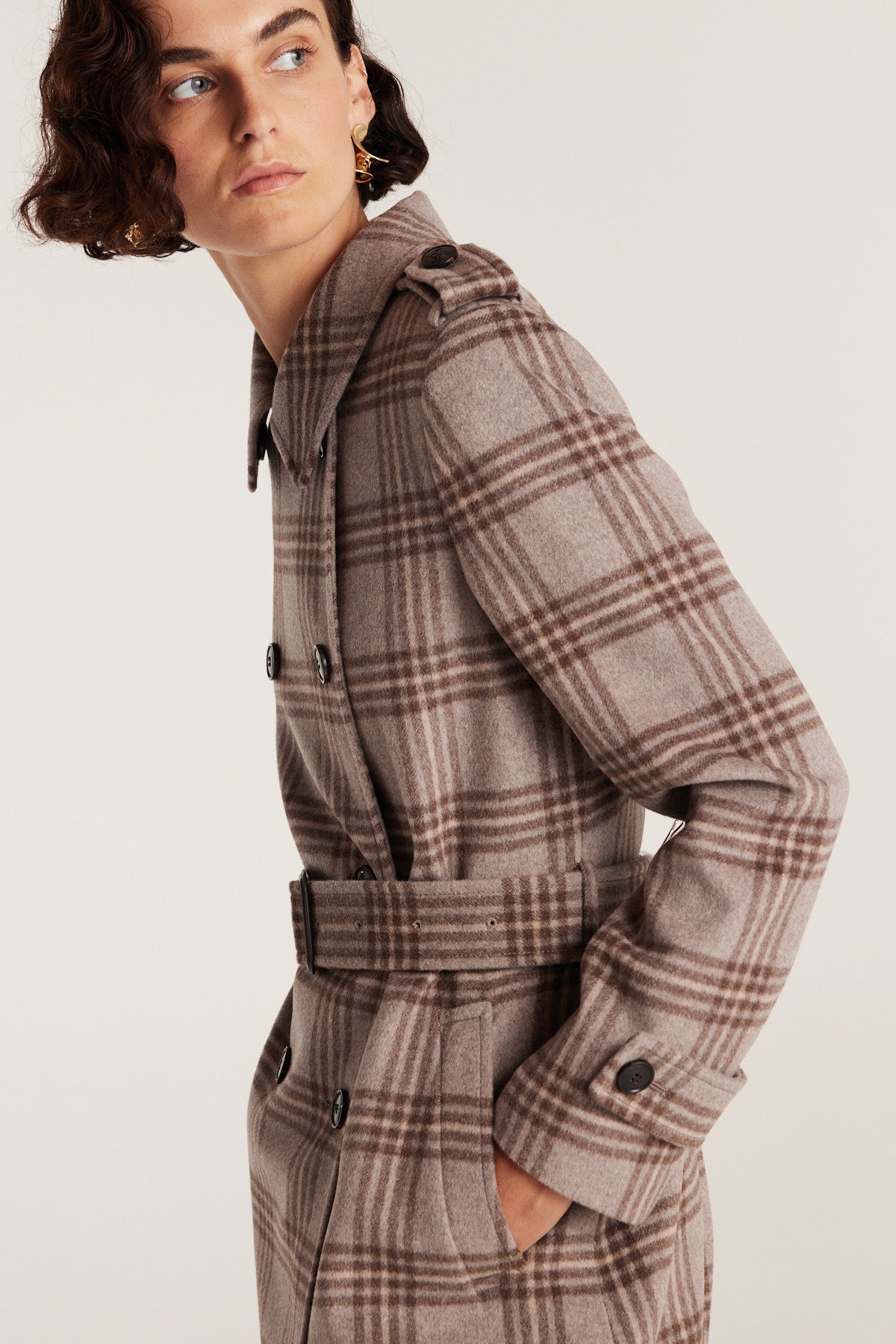 Max Wool Trench - Check-Perri Cutten