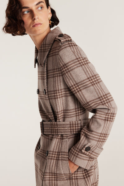 Max Wool Trench - Check-Perri Cutten