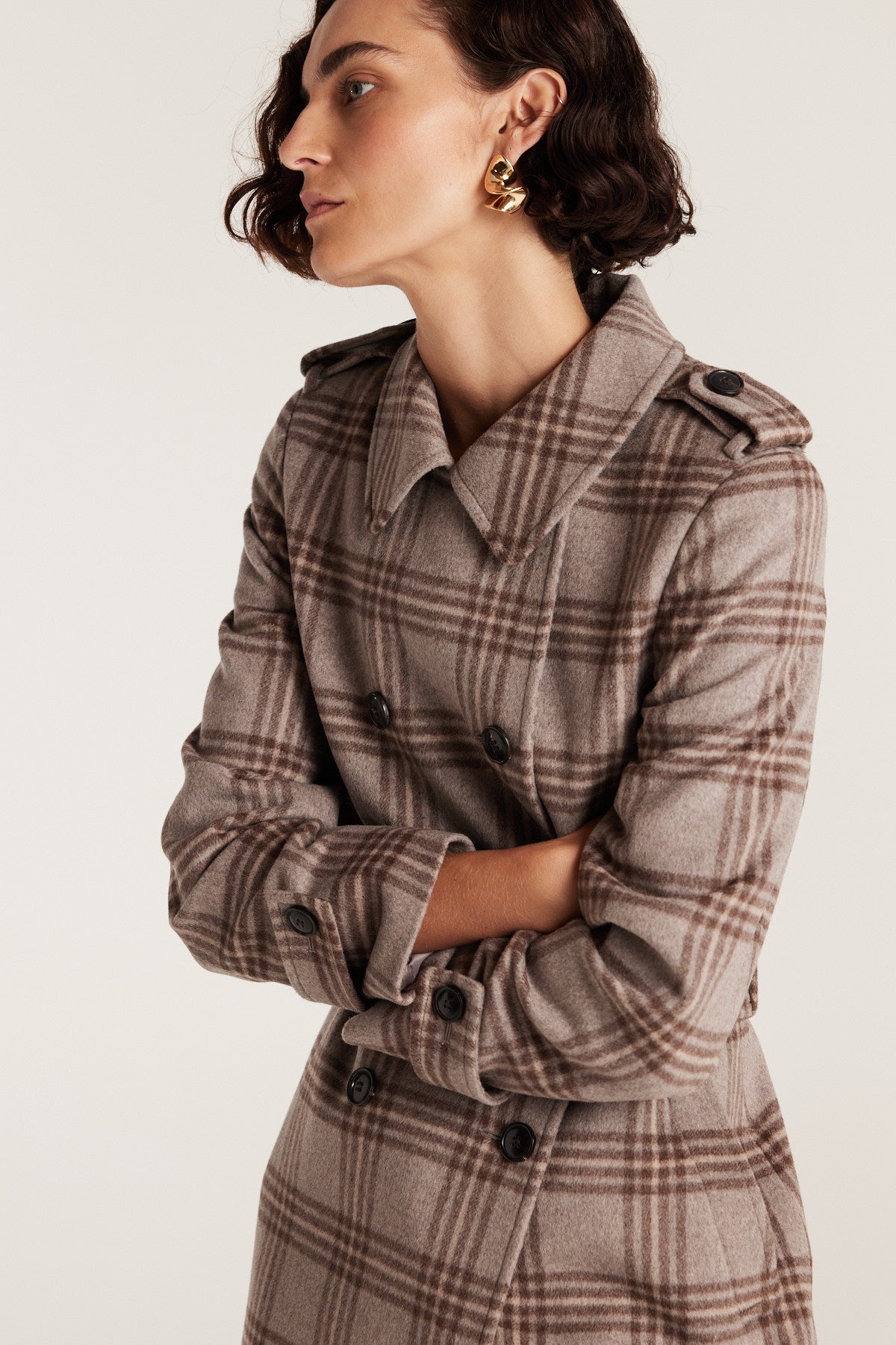 Max Wool Trench - Check-Perri Cutten