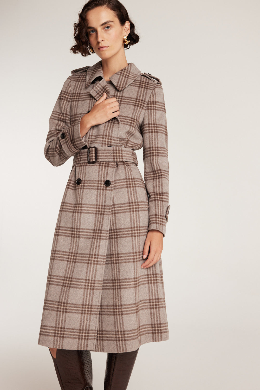 Max Wool Trench - Check - Perri Cutten