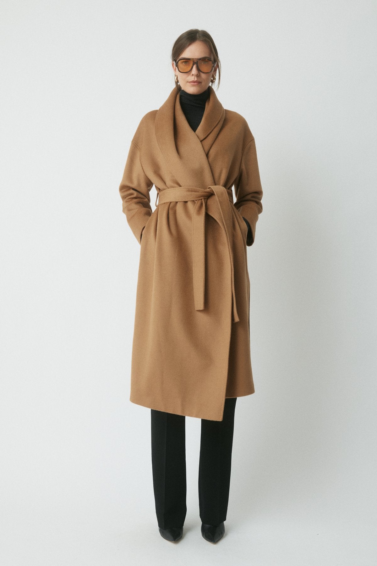 Otto Wool Drape Coat - Camel