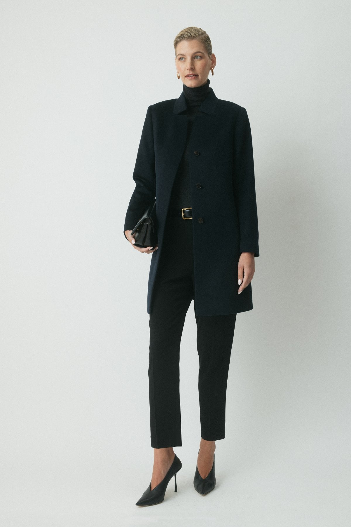 Romney Wool Coat - Navy