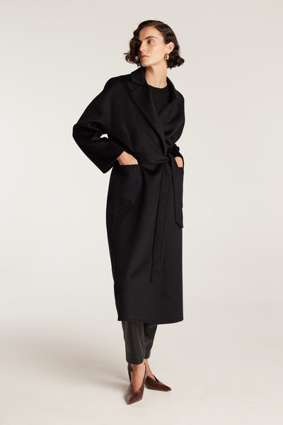 Wrap Coat - Black-Perri Cutten