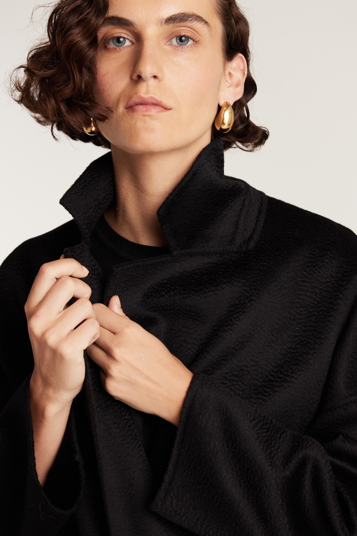 Wrap Coat - Black-Perri Cutten