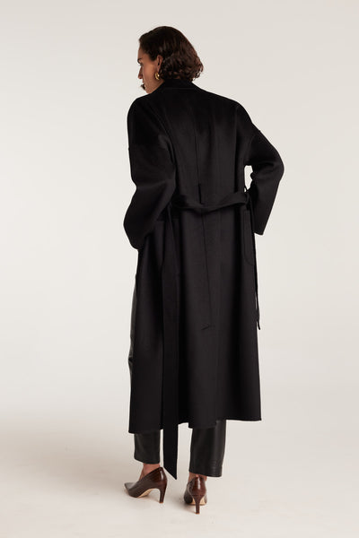 Wrap Coat - Black-Perri Cutten