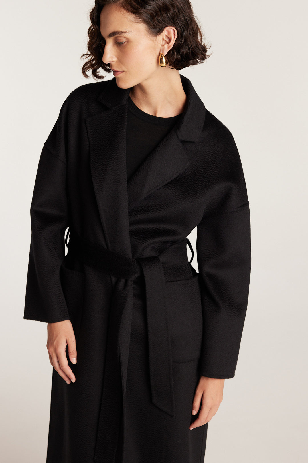 Wrap Coat Black Perri Cutten