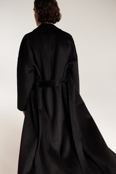 Wrap Coat - Black-Perri Cutten