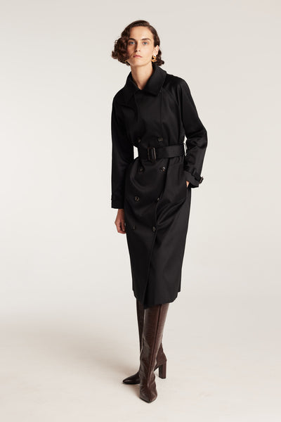 Funnel Neck Trench - Black-Perri Cutten