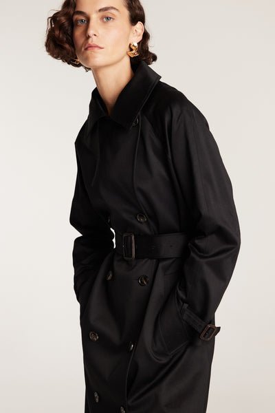 Funnel Neck Trench - Black-Perri Cutten