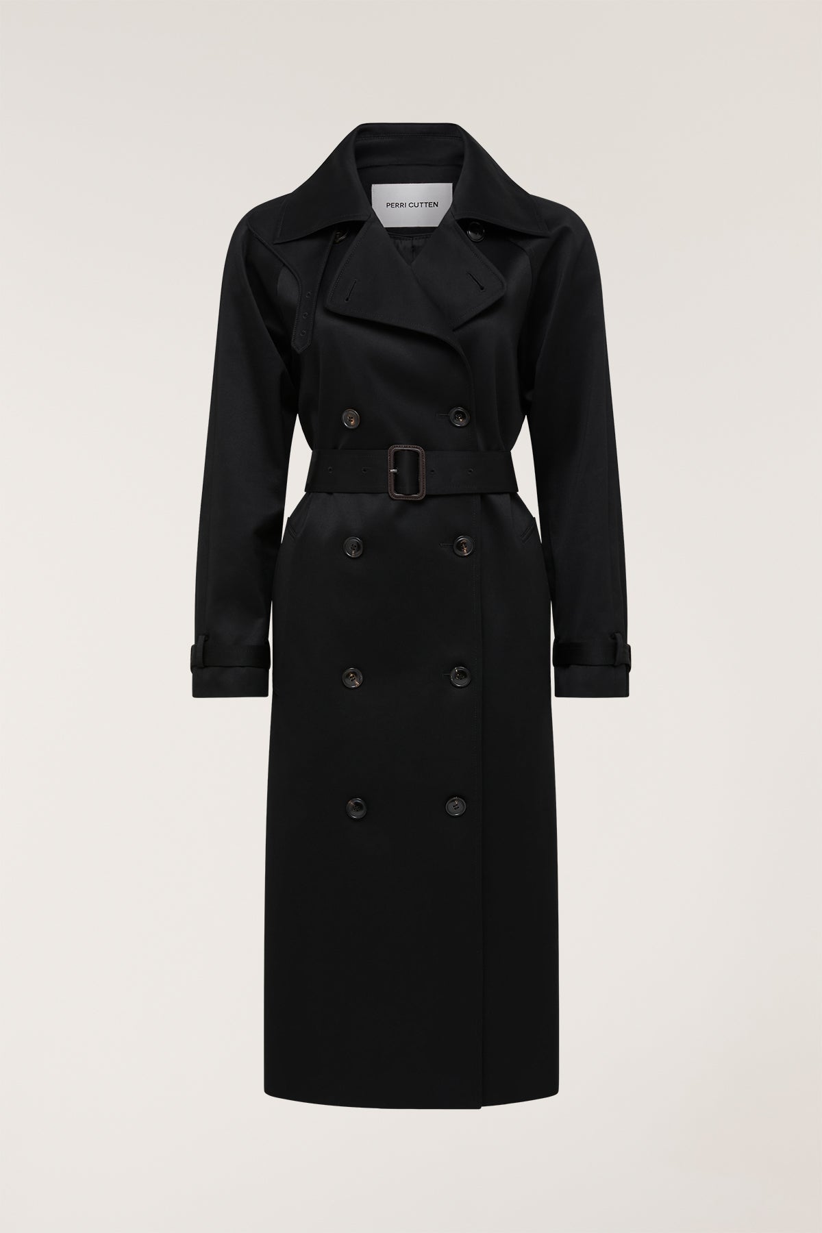Funnel Neck Trench - Black-Perri Cutten
