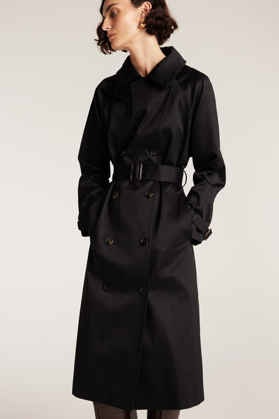 Funnel Neck Trench - Black-Perri Cutten