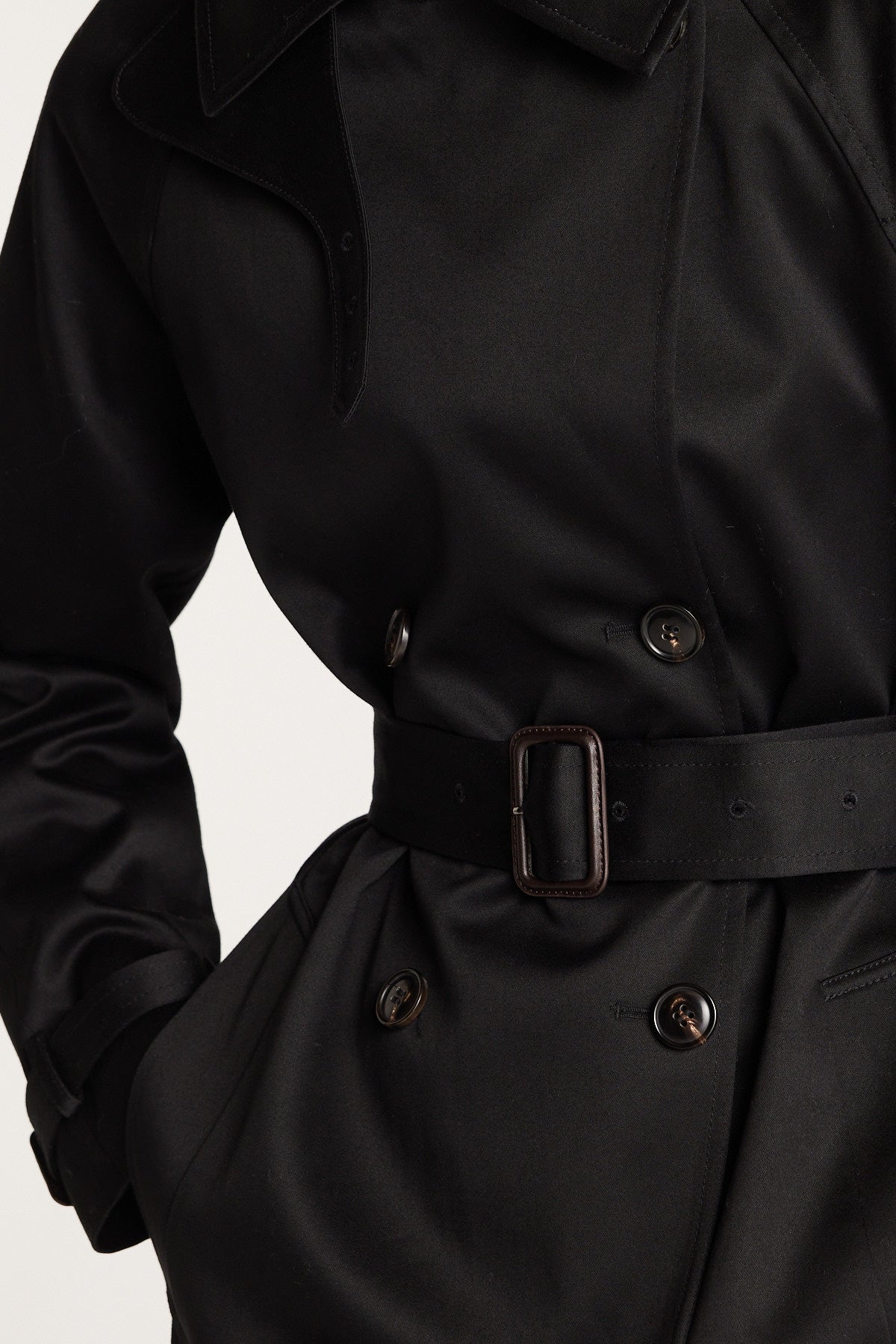 Funnel Neck Trench - Black-Perri Cutten