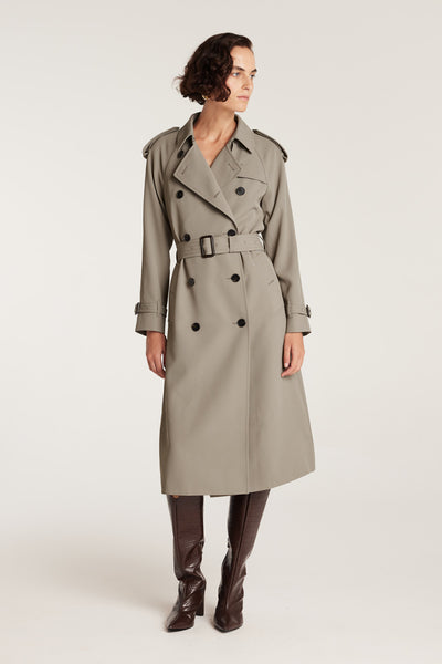 Drape Trench Coat - Olive-Perri Cutten