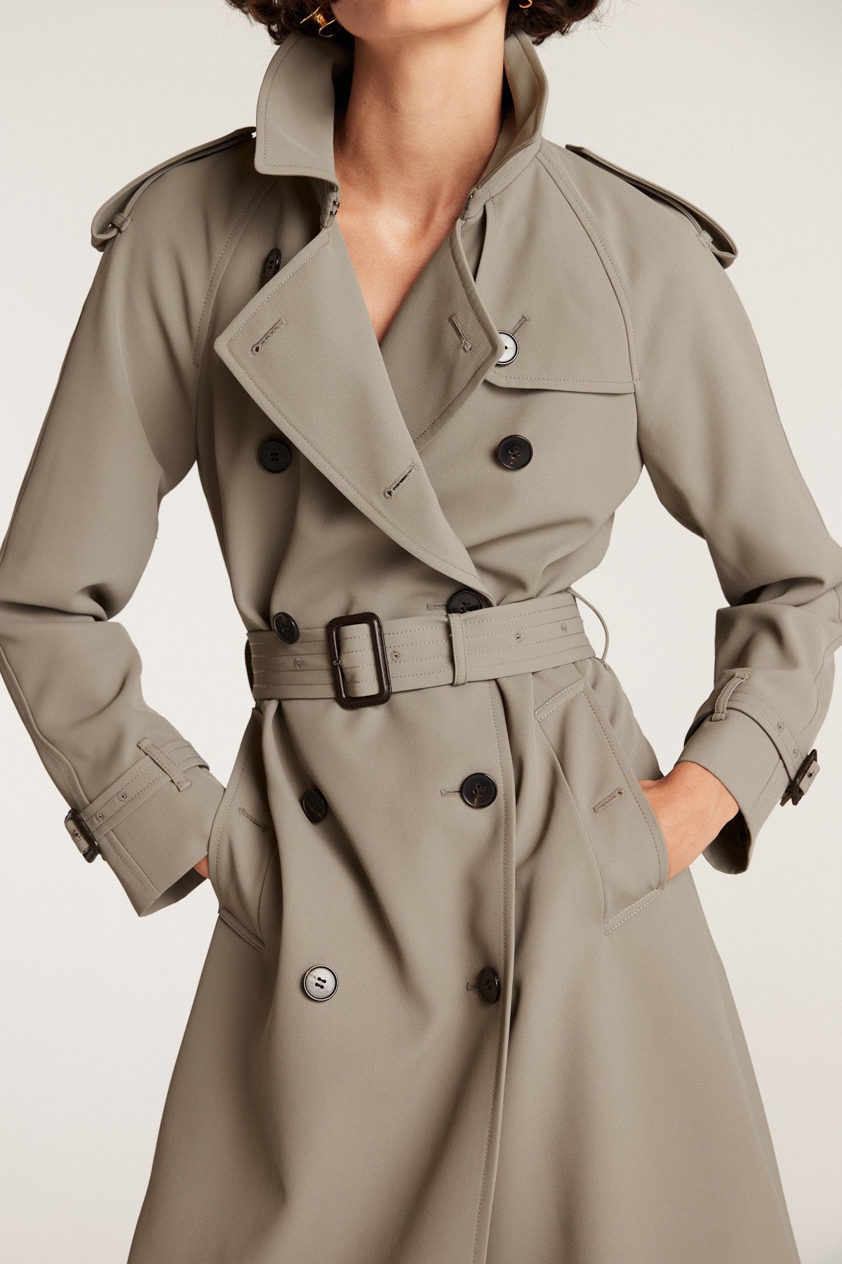 Drape Trench Coat - Olive-Perri Cutten