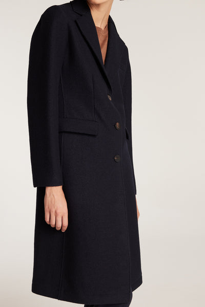 Felted Wool Coat - Navy-Perri Cutten
