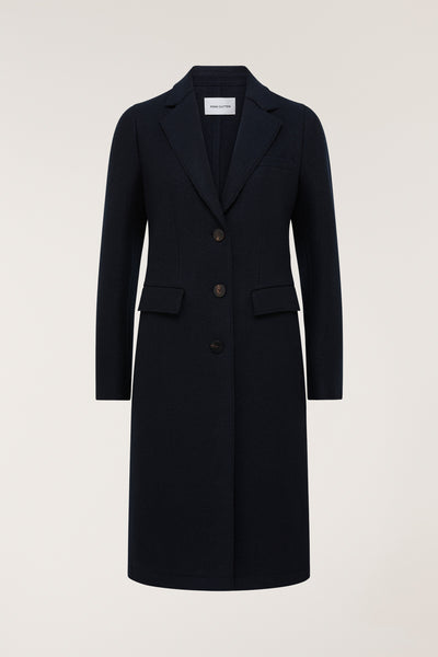 Felted Wool Coat - Navy-Perri Cutten