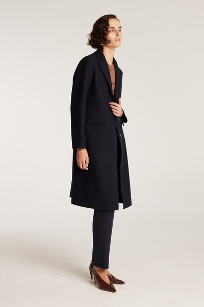 Felted Wool Coat - Navy-Perri Cutten