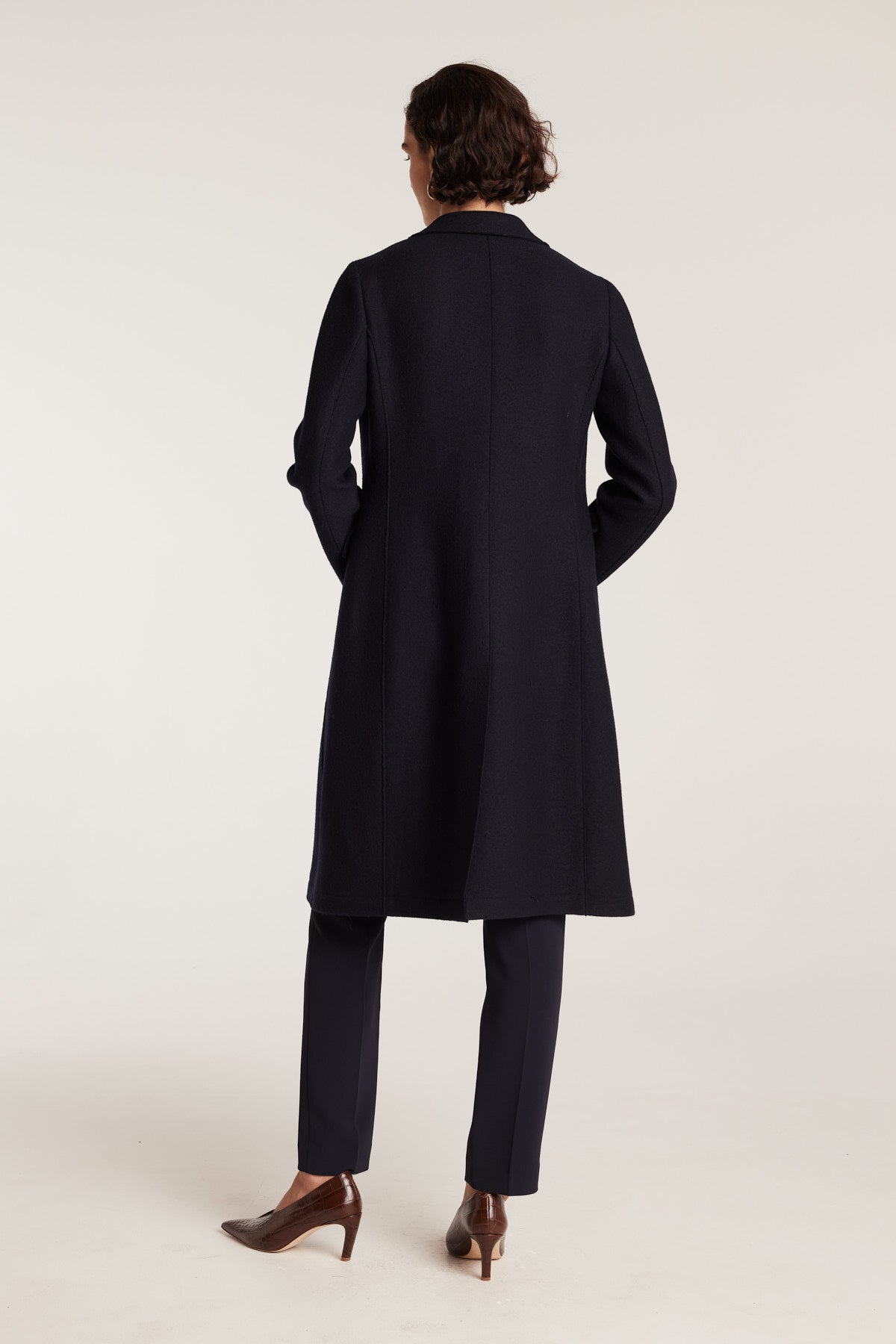 Felted Wool Coat - Navy-Perri Cutten