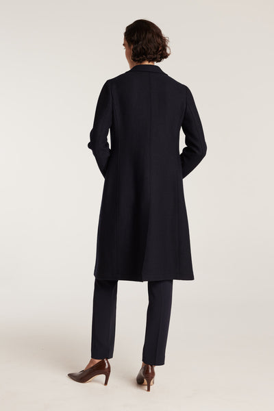 Felted Wool Coat - Navy-Perri Cutten