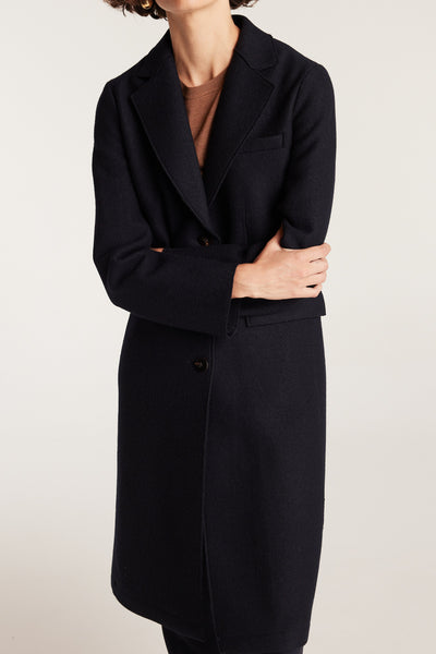 Felted Wool Coat - Navy-Perri Cutten