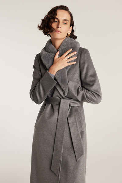 Fur Collar Coat - Charcoal-Perri Cutten