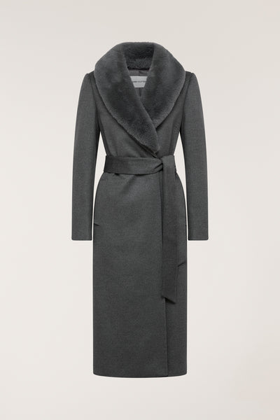Fur Collar Coat - Charcoal-Perri Cutten