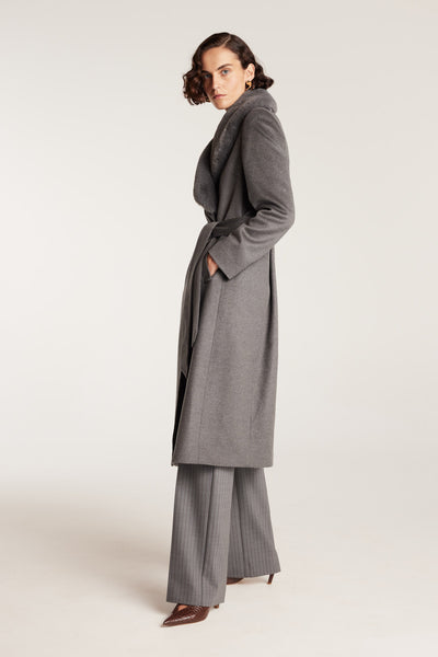 Fur Collar Coat - Charcoal-Perri Cutten