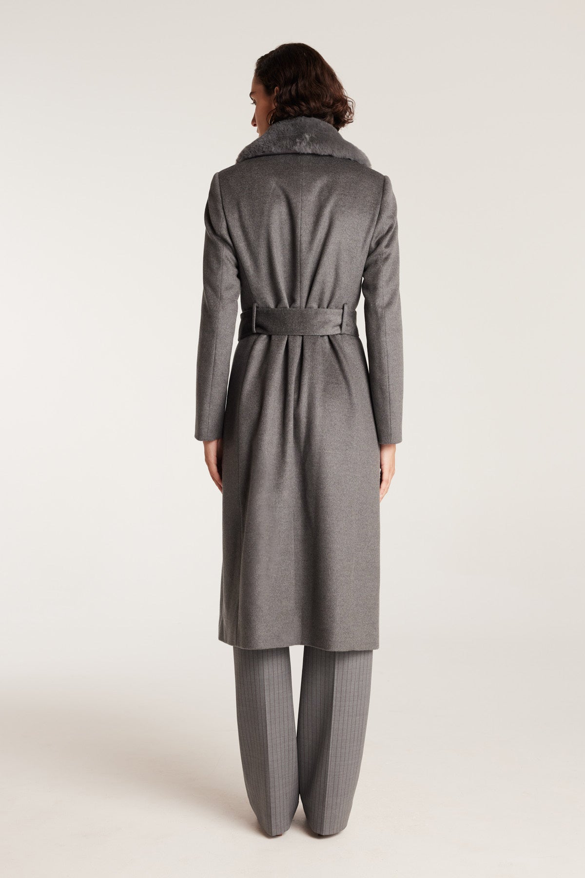 Fur Collar Coat - Charcoal-Perri Cutten