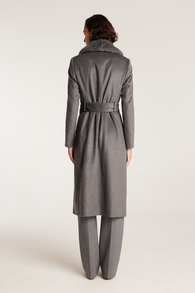 Fur Collar Coat - Charcoal-Perri Cutten