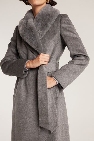 Fur Collar Coat - Charcoal-Perri Cutten