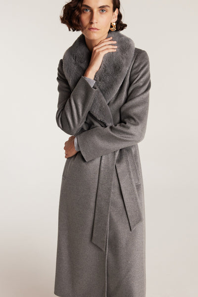 Fur Collar Coat - Charcoal-Perri Cutten