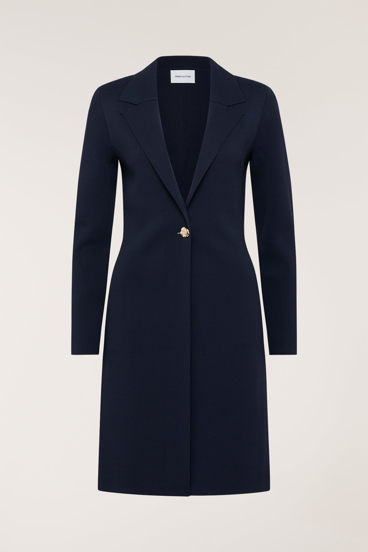 Crepe Knit Coat - Indigo-Perri Cutten