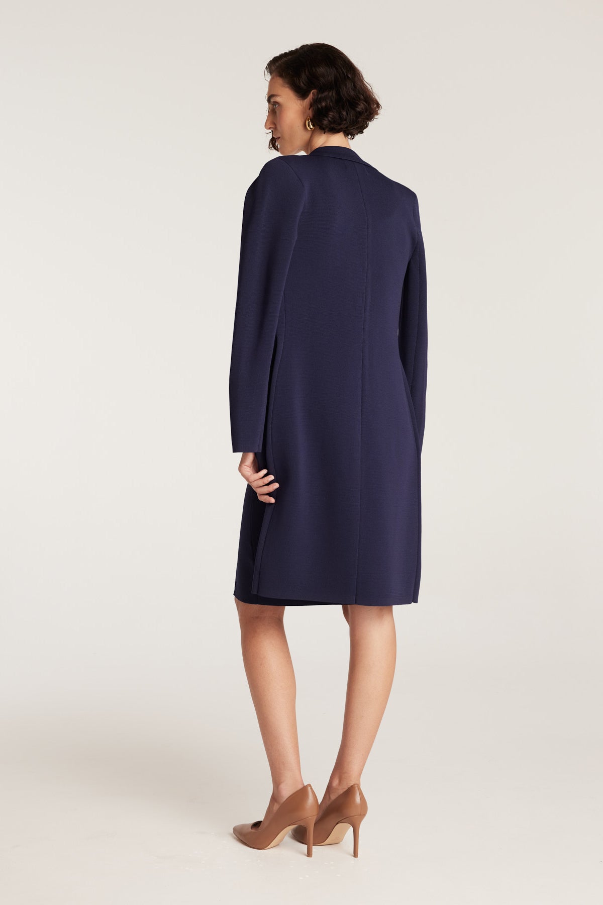 Crepe Knit Coat - Indigo-Perri Cutten