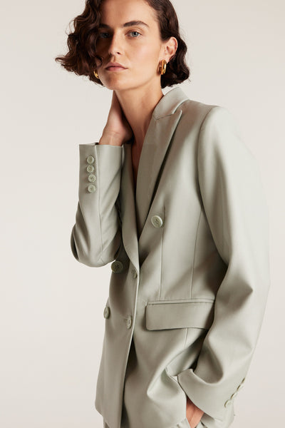 Lea Wool Jacket - Powder Green-Perri Cutten