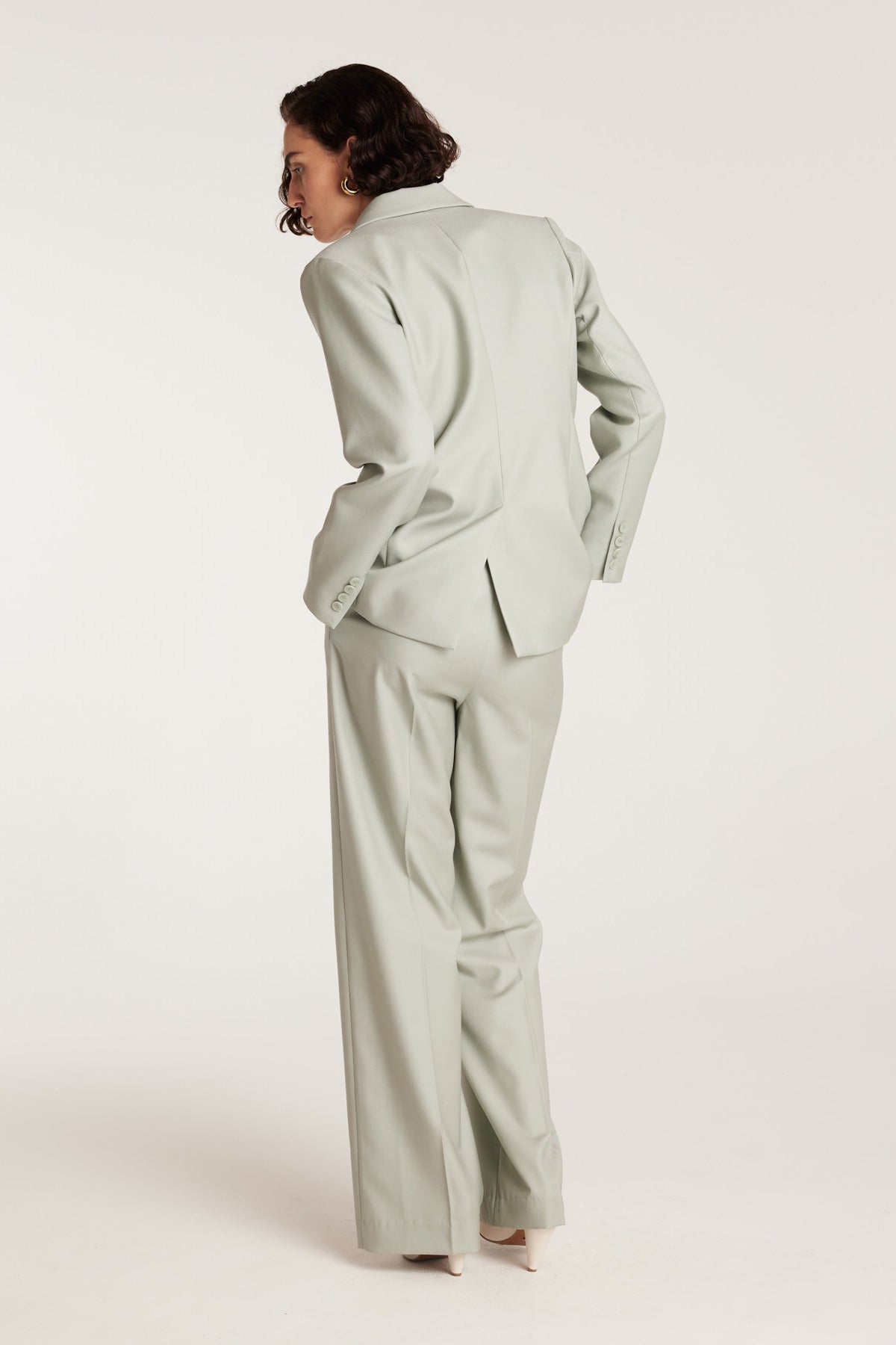 Lea Wool Jacket - Powder Green-Perri Cutten