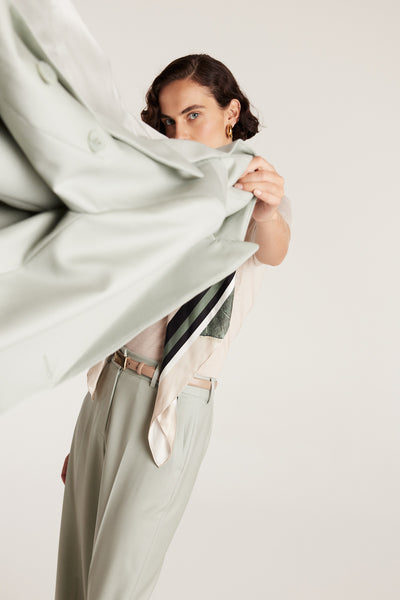 Lea Wool Jacket - Powder Green-Perri Cutten