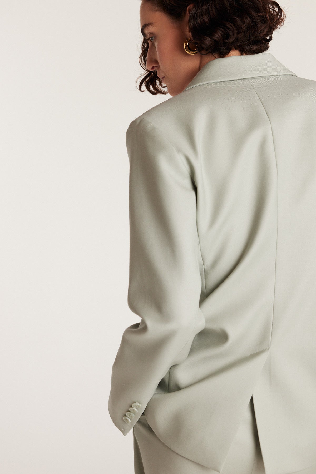 Lea Wool Jacket - Powder Green-Perri Cutten