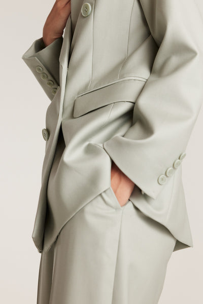 Lea Wool Jacket - Powder Green-Perri Cutten