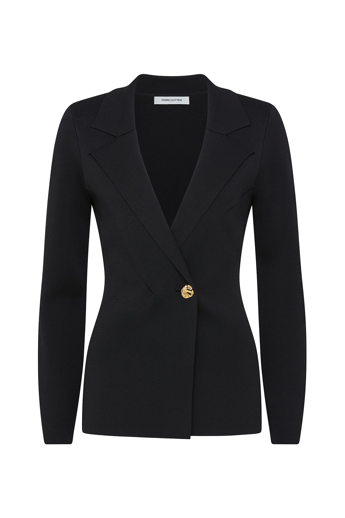 Crepe Knit Jacket - Black-Perri Cutten