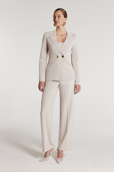 Crepe Knit Jacket - Oyster-Perri Cutten