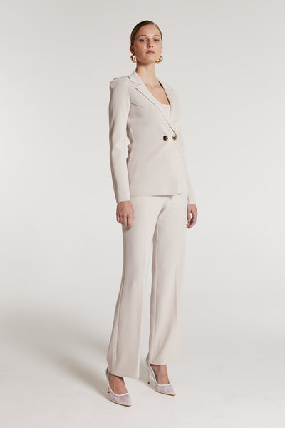 Crepe Knit Jacket - Oyster-Perri Cutten