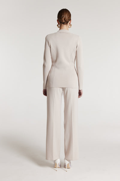 Crepe Knit Jacket - Oyster-Perri Cutten